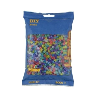 Afbeelding van Hama 201 54 creatieve vrije tijd zak met 3000 strijkkralen maat Midi glittermix