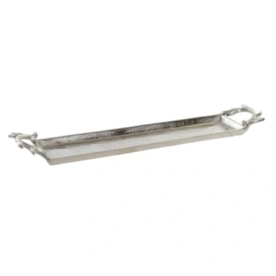 Afbeelding van Middenstuk Home ESPRIT Zilverkleurig Aluminium 69 X 13 5 cm