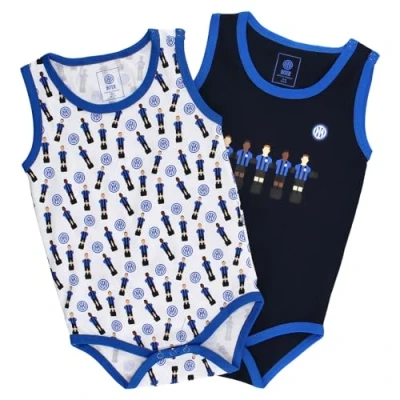 Afbeelding van Inter Set van 2 mouwloze rompertjes voor baby&#039;s, 0 24 maanden, uniseks, 100% katoen