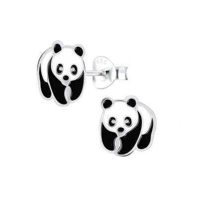 Afbeelding van Zilveren kinderoorbellen panda Oorknopjes Meisje Zilver Zilverana Sterling 925 Silver