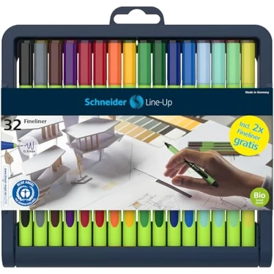 Afbeelding van Schneider S 191091 Fineliner Line Up 0,4Mm Assorti 32 Stuks Incl. 2X Gratis Touch