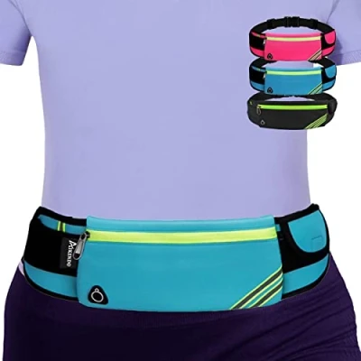 Afbeelding van AIKENDO Hardloop tas, trainingsheuptas, tasriem voor joggen, reizen, geld, mobiele telefoon, loopaccessoires, blauw, één maat
