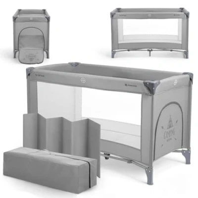 Afbeelding van KikkaBoo SO Gifted Reisbed, tot 15 kg, babybox 120 x 60 cm, 1 niveau, opvouwbaar, licht, draagtas, compact, grijs