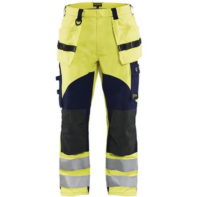 Image de Pantalon multinormes inhérent jaune fluorescent/marine