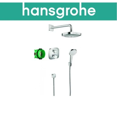 Afbeelding van Hansgrohe Croma Select E inbouw douchethermostaat compleet vierkante uitvoering chroom