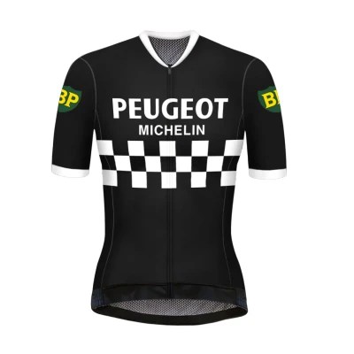Afbeelding van Retro Dames Wielershirt Peugeot Zwart/Wit REDTED