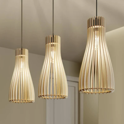 Afbeelding van Envostar Furn hanglamp, berkenmultiplex, 3 lamps