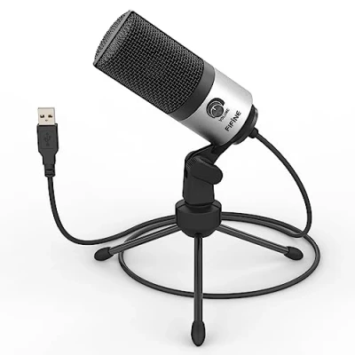 Image de FIFINE microphone PC USB, pour MAC, PS4, PS5, podcast avec support, qualité studio, enregistrement de à condensateur, argenté