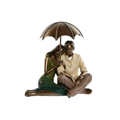 Afbeelding van Decoratieve figuren Home ESPRIT Groen Gouden Koppel 15 x 11,5 12 cm