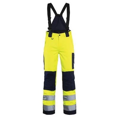 Image de Pantalon hiverà bretelles haute visibilité femme jaune/marine
