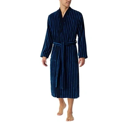Afbeelding van Schiesser Badjas van zacht fluweel voor heren, Donkerblauw_178405