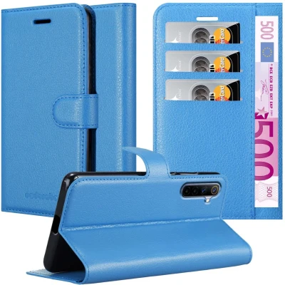Afbeelding van Cadorabo Hoesje geschikt voor Realme 6 4G / 6s in PASTEL BLAUW Beschermhoes met magnetische sluiting, standfunctie en kaartvakje Book Case Cover Etui
