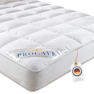 Afbeelding van Procave Micro Comfort matrasbeschermer, wit, 90 x 190 cm, met gespannen rand, hoogte tot 30 ook geschikt voor opblaasbare bedden en waterbedden, microvezel, 100% polyester matrashoes
