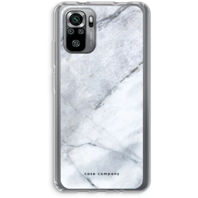 Afbeelding van Case Company® hoesje geschikt voor Xiaomi Redmi Note 10S Witte marmer Soft Cover Telefoonhoesje Bescherming aan alle Kanten en Schermrand