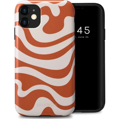 Afbeelding van Selencia Hoesje Geschikt voor iPhone 11 Vivid Backcover Dream Swirl Orange