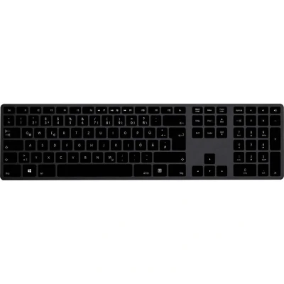 Afbeelding van Wireless USB C Aluminum keyboard / klavier PC german QWERTZ black FK418PCDCBB DE