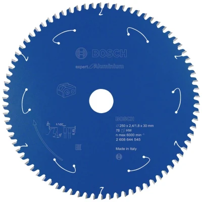 Afbeelding van Bosch Accessories Expert for Aluminium 2608644687 Cirkelzaagblad 254 x 30 1.8 mm Aantal tanden: 78 1 stuk(s)