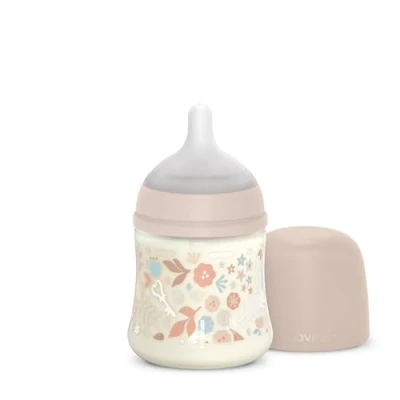 Afbeelding van Suavinex, fles van 150 ml, met symmetrische speen SX Pro siliconen langzame doorstroming (S), anti koliek ventiel. Ultrazachte dunne voor baby&#039;s vanaf 0 maanden en