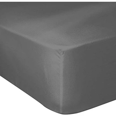 Image de Home Linge Passion Drap Housse gris foncé 180x200 +25 cm 100% Coton 57 Fils Label Oeko Tex)
