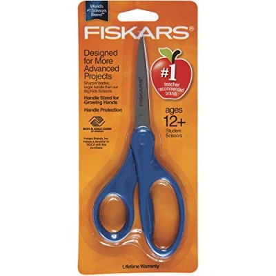 Afbeelding van Fiskars Schoolschaar, vanaf 10 jaar, totale lengte: 18 cm, voor rechtshandigen, roestvrijstalen messen/kunststof handgrepen, roze/groen, 1003858