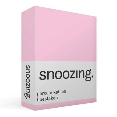 Afbeelding van Snoozing Hoeslaken Tweepersoons 120x200 cm Percale katoen Roze