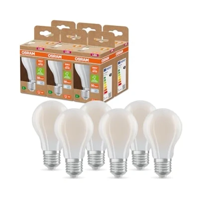 Afbeelding van Osram SUPERSTAR+ CLASSIC A GL FR 60 led met E27 fitting, wit, 3,6 W, 806 lm, 4000 K, koud wit licht, tot 60% energiebesparing ten opzichte van standaard, verpakking 6
