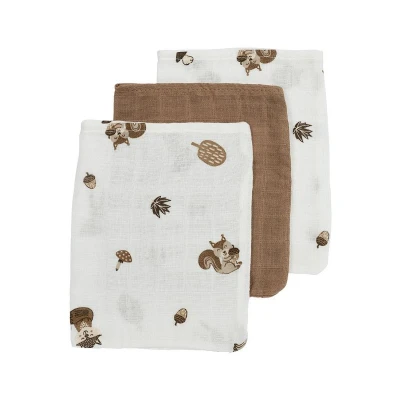 Afbeelding van Meyco Washandjes Forest Animals Toffee 3 pack
