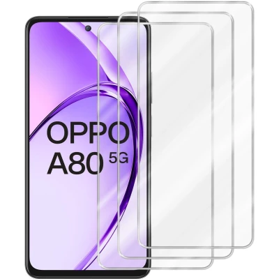 Afbeelding van Cadorabo 3x Screenprotector geschikt voor Oppo A80 Beschermende Pantser Film in KRISTALHELDER Getemperd (Tempered) Display beschermend glas 9H hardheid met 3D Touch