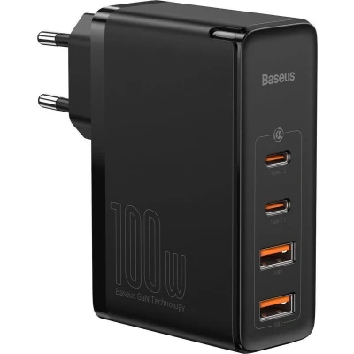 Afbeelding van Baseus GaN2 100W Snellader met Power Delivery + USB C Kabel Zwart