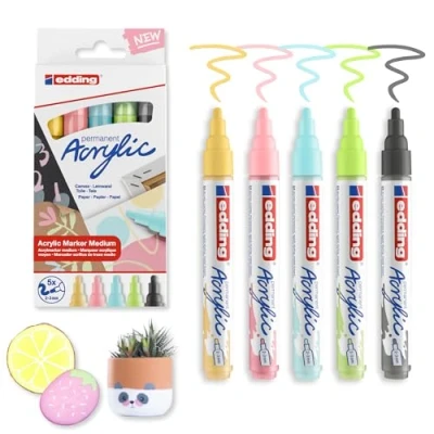 Afbeelding van edding 5100 Acrylic Marker set Pastel 5 ST 2 3mm / 4 099