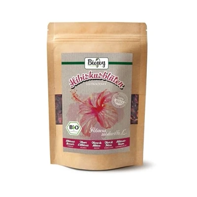 Image de Biojoy Fleurs d&#039;Hibiscus séchées BIO (100 g), idéale pour Infusion, sans additifs (Hibiscus sabdariffa L.)