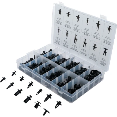 Afbeelding van BGS Assortiment kunststof spreidclips voor Mazda, Honda, Ford, Nissan, VW 240 delig