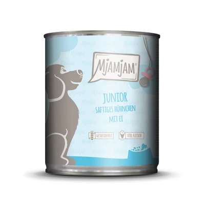 Afbeelding van 6x800g MjAMjAM Junior sappige kip met ei nat hondenvoer