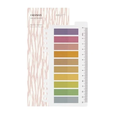 Afbeelding van Ordinate 200 stuks zelfklevende notitietabbladen, grijze stijl, paginamarkers, pastel, beschrijfbare plakstrips met liniaal voor paginamarkering, bladwijzer