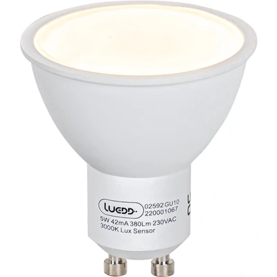 Afbeelding van LUEDD GU10 LED lamp schemersensor 5W 380 lm 3000K