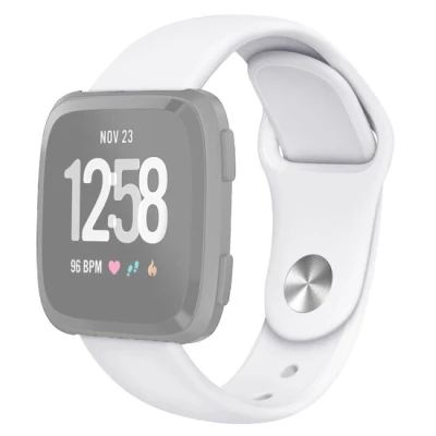 Afbeelding van Fitbit Versa 1 / 2 &amp; Lite siliconen bandje Maat: Large Wit