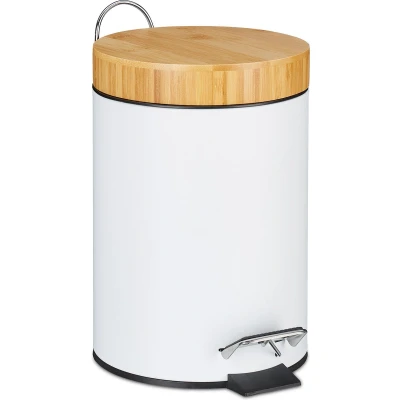 Afbeelding van Relaxdays Pedaalemmer 3 liter afvalemmer badkamer afvalbak toilet softclose grijs