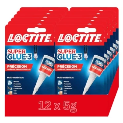Afbeelding van Super Glue 3 Precision 5 g secondelijm voor alle materialen, sterke lijm nauwkeurige reparaties, sneldrogend transparant (12 x g)