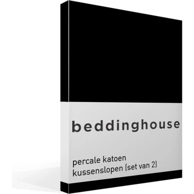 Afbeelding van Beddinghouse perkal kussensloop Zwart 60 x 70 cm (set van 2)