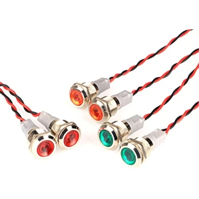 Afbeelding van GUUZI 6 stuks 220 V 230 12 mm led paneel driver dash waarschuwingslampje richtingslampen (rood/geel/groen)