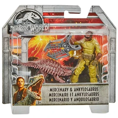 Afbeelding van Jurassic World Mercenary &amp; Ankylosaurus FMM05 gelede figuur