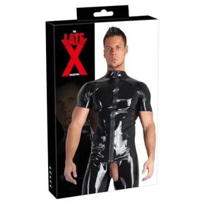 Afbeelding van Latex Mannen Shirt met Rits