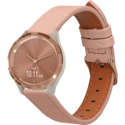 Afbeelding van kwmobile lederen horlogebandje geschikt voor Garmin vivomove 3S polsband Echt leren smartwatch bandje Activity tracker horloge band in oudroze