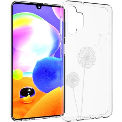 Afbeelding van Samsung Galaxy A32 (5G) hoesje Siliconen iMoshion Design Wit / Transparant Dandelion
