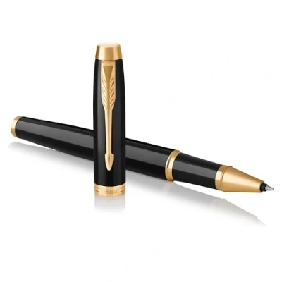 Image de PARKER IM Stylo roller, Noir, Recharge noire pointe fine, Coffret cadeau