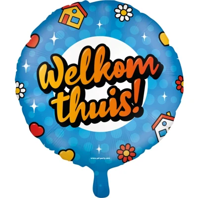 Afbeelding van Welkom Thuis Cartoon Helium Ballon 46cm per stuk