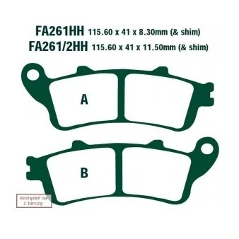 Afbeelding van EBC Brakes FA261HH Remblokkenset