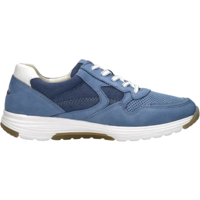 Afbeelding van Gabor Rollingsoft Sneakers laag, Dames, Maat: 36.5, Licht blauw Leer en textiel