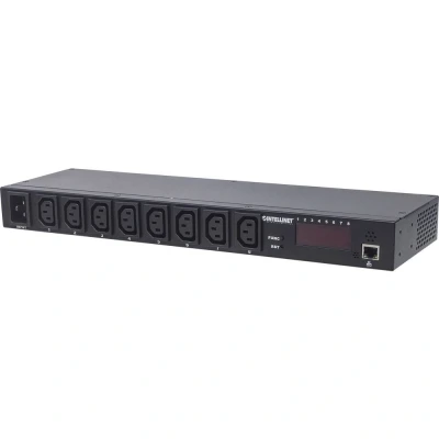 Afbeelding van Intellinet 163682 19 inch Stekkerdoos voor patchkast 1 HE Apparaatcontactdoos C13 10A Vast inbouw Geschikt kastdiepte: vanaf 300 mm Zwart