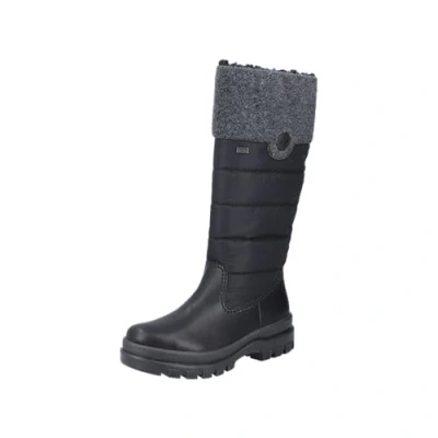 Afbeelding van Rieker X9090 Hoge dameslaarzen, zwart.